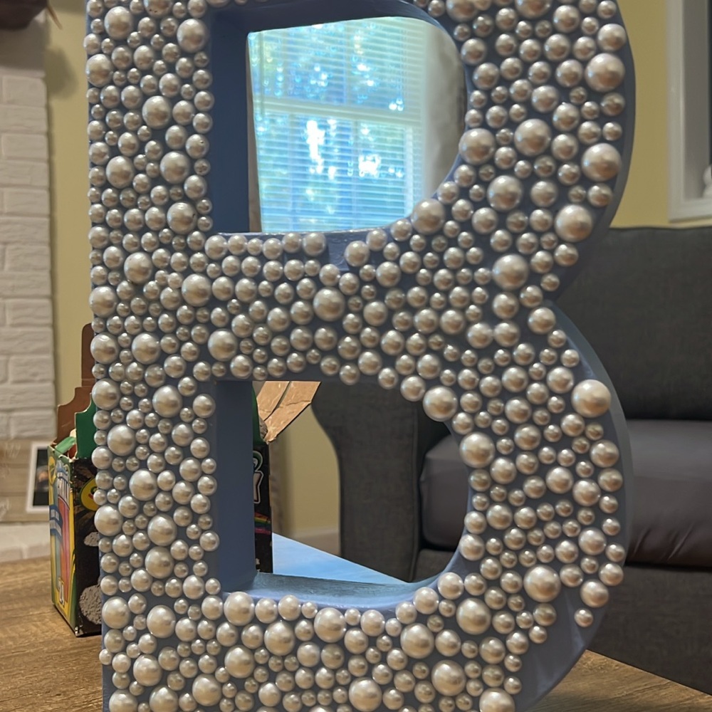 Pearl Embellished Decorative Letter B